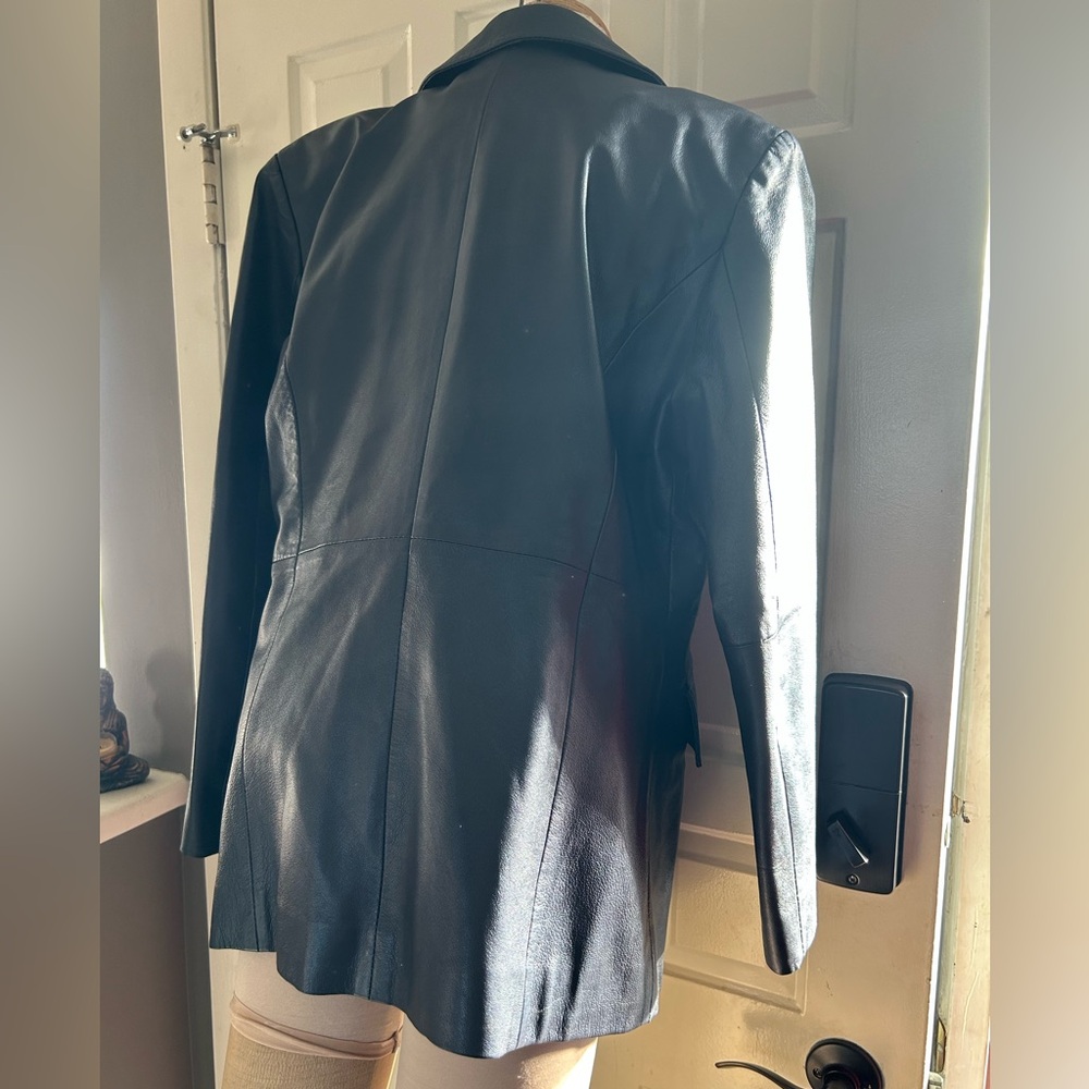 London Fog deep purple Leather Blazer - Picture 2 of 13